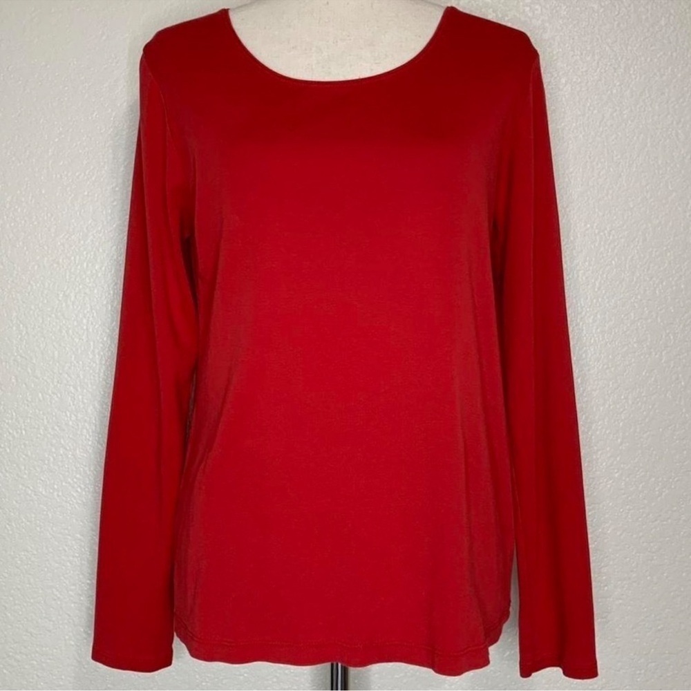 PETITE SMALL J Jill true Red Scoop Neck
Lightweight Ribbed Sides Sweater - Picture 15 of 16